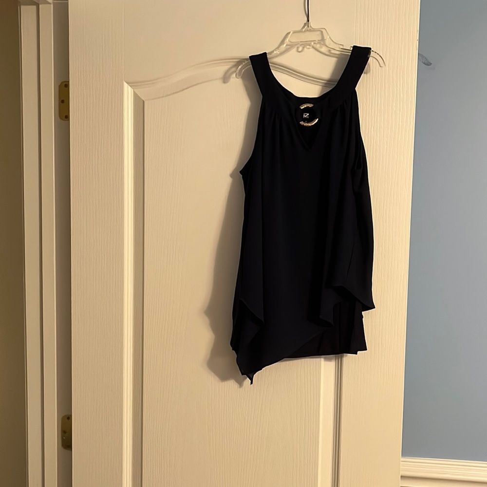 Small navy blue formal tank top style shirt